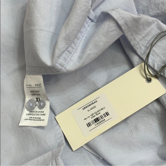 NWT Five Four Button Down Long Sleeves Blue Shirt Size XL - Picture 5 of 13